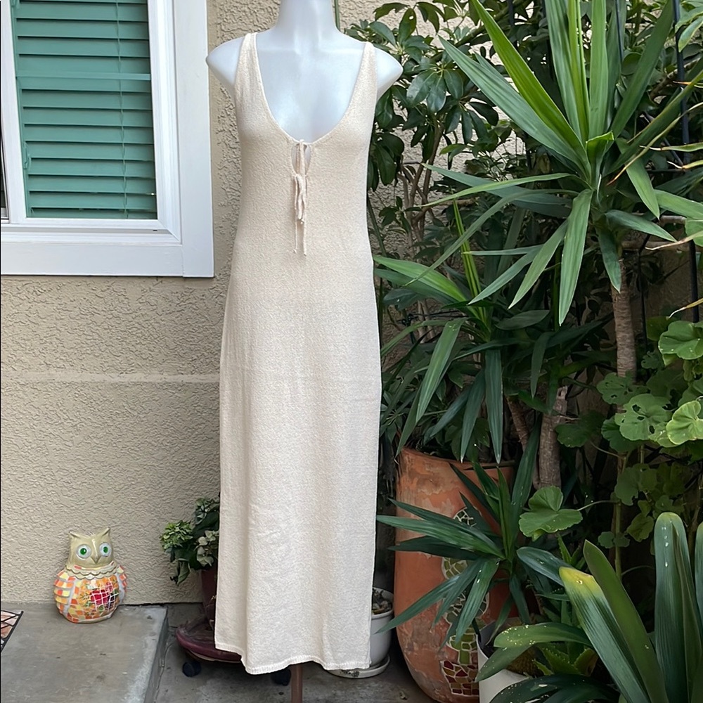 New Cotton On Cream Sleeveless Knit Cotton Maxi Dress